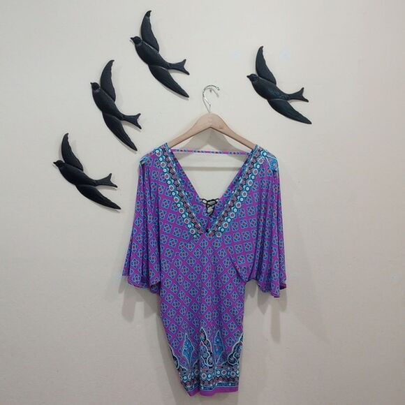 Nanette Lepore Moroccan Medallion Print Swim Cover Up Tunic - S - Picture 5 of 16